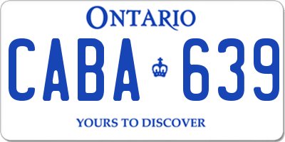 ON license plate CABA639