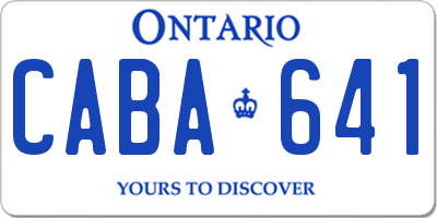 ON license plate CABA641