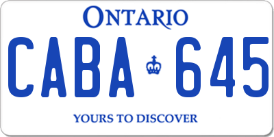 ON license plate CABA645