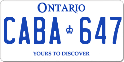 ON license plate CABA647