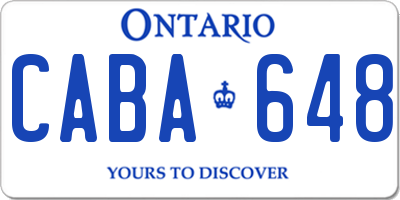 ON license plate CABA648