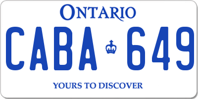 ON license plate CABA649