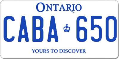 ON license plate CABA650