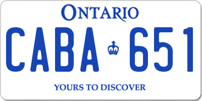 ON license plate CABA651