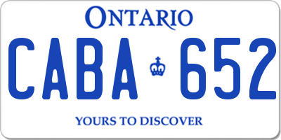 ON license plate CABA652