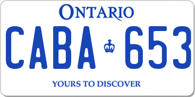 ON license plate CABA653