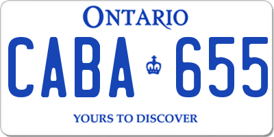 ON license plate CABA655