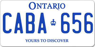 ON license plate CABA656