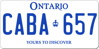 ON license plate CABA657