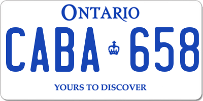 ON license plate CABA658