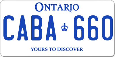 ON license plate CABA660