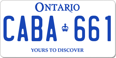 ON license plate CABA661