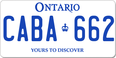 ON license plate CABA662