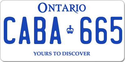 ON license plate CABA665