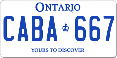 ON license plate CABA667