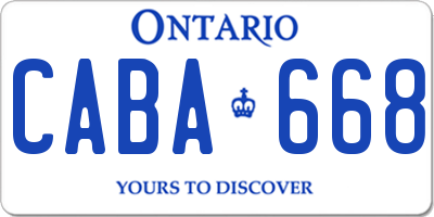 ON license plate CABA668