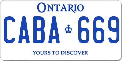 ON license plate CABA669