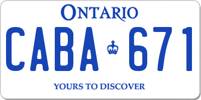 ON license plate CABA671