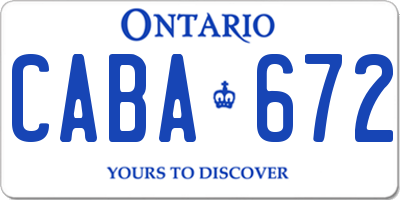 ON license plate CABA672