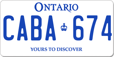 ON license plate CABA674