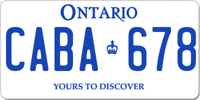 ON license plate CABA678