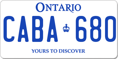 ON license plate CABA680