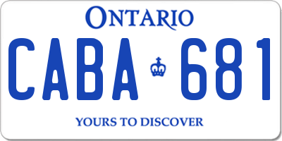 ON license plate CABA681