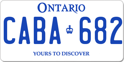 ON license plate CABA682