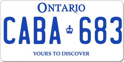 ON license plate CABA683