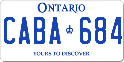 ON license plate CABA684