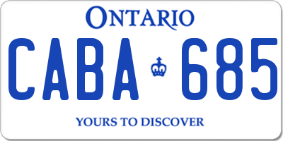 ON license plate CABA685