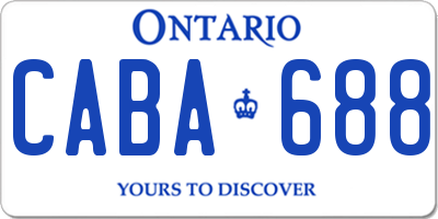 ON license plate CABA688