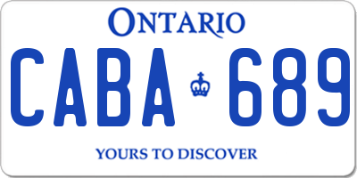 ON license plate CABA689