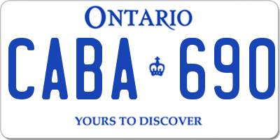 ON license plate CABA690