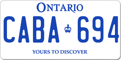 ON license plate CABA694