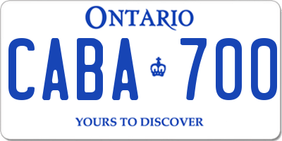 ON license plate CABA700