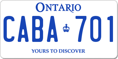 ON license plate CABA701