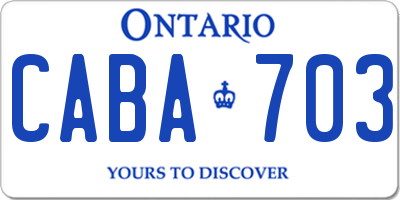 ON license plate CABA703