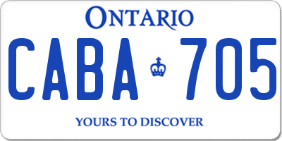 ON license plate CABA705