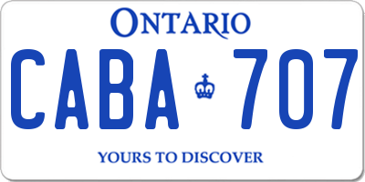 ON license plate CABA707