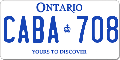 ON license plate CABA708