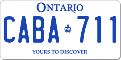 ON license plate CABA711