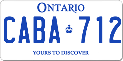 ON license plate CABA712