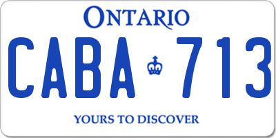 ON license plate CABA713