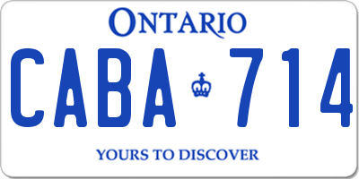 ON license plate CABA714