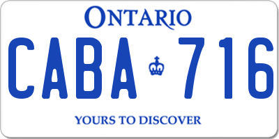 ON license plate CABA716