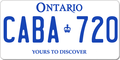 ON license plate CABA720