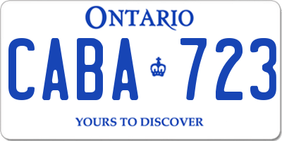 ON license plate CABA723