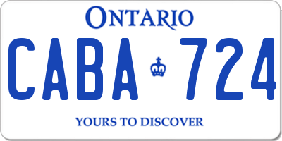 ON license plate CABA724