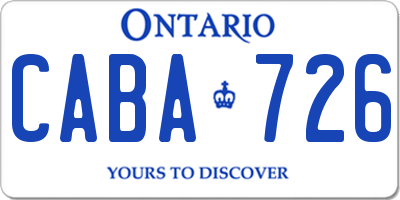 ON license plate CABA726